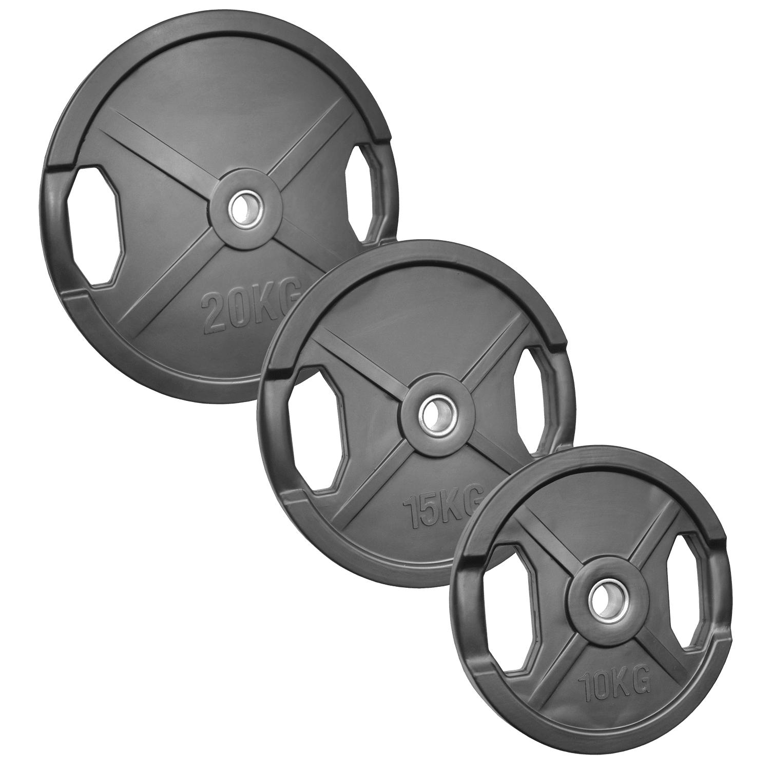Bild von Hantelscheibe mit 2 Grifflöchern, gummiert, 30mm
