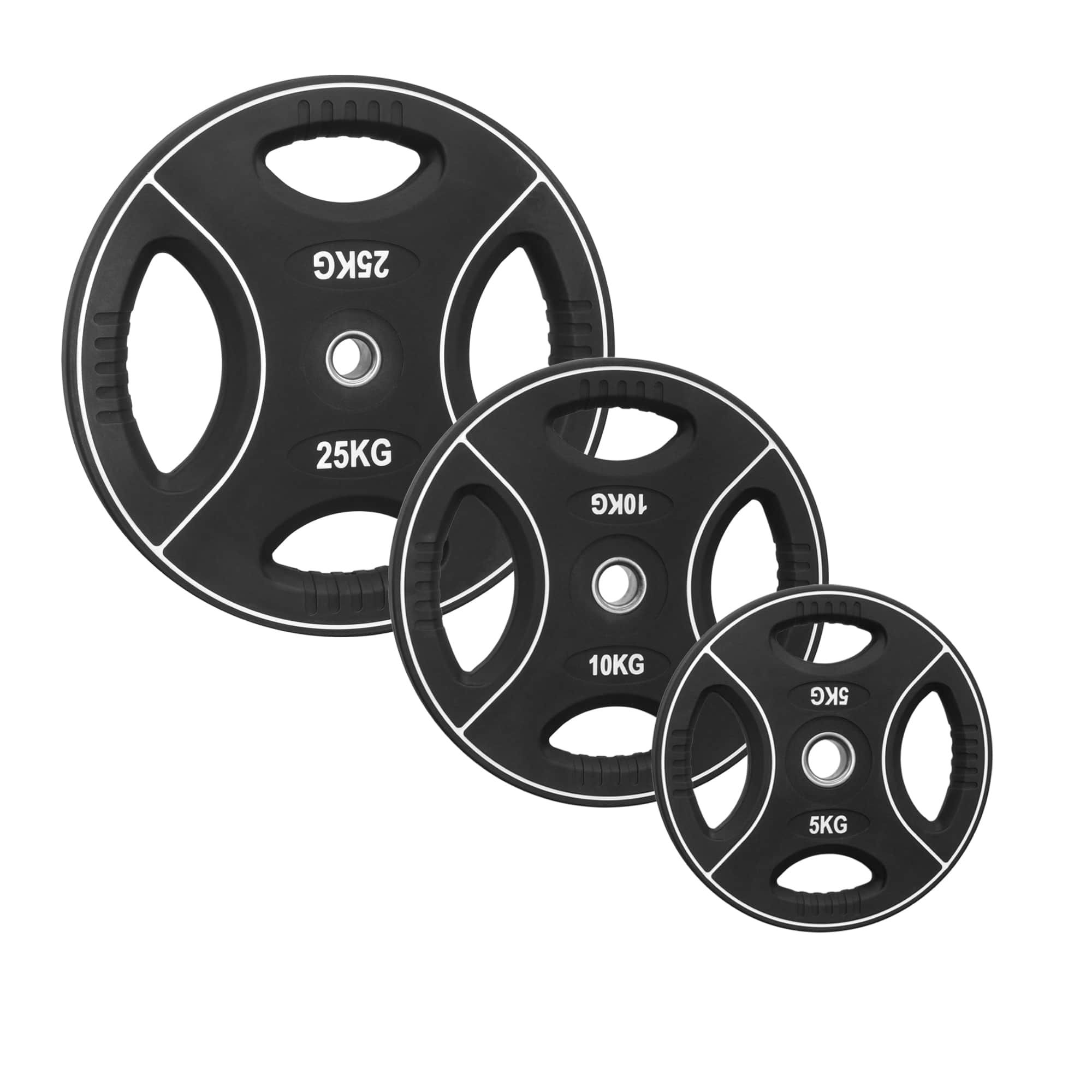 Bild von Hantelscheibe mit 4 Grifflöchern, Polyurethan, 30mm 